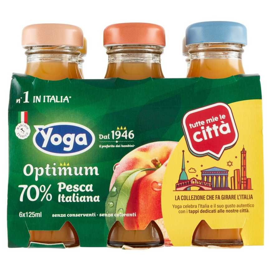 Yoga Optimum Pesca 70% Нектар из итальянского персика (70%), 6 × 125 мл