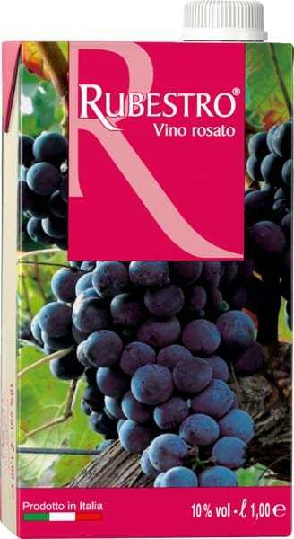 Rubestro Розовое сухое вино Rosato D'Italia Brick, 1 л, 11%