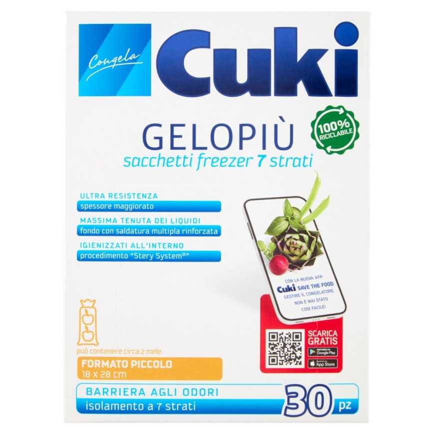 Cuki Sacchetti Gelo Piu' Пакеты для заморозки маленькие, 8 × 28 см, 30 шт.