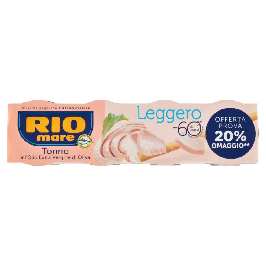 Rio Mare легкий тунец в оливковом масле Extra Virgin, 4 × 60 г