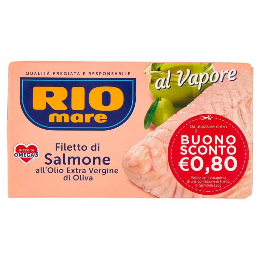 Rio Mare Филе лосося на пару в оливковом масле Extra Vergine, 125 г