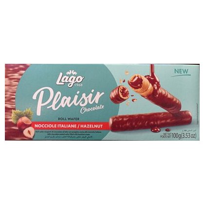 Gastone Lago вафельные трубочки с ореховой начинкой и молочным крем-покрытием Roll, 100 г