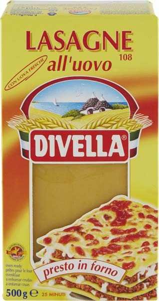 Divella Яичная лазанья n.108, 500 г
