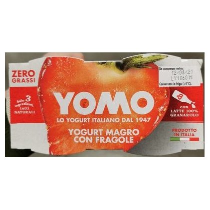 Yomo обезжиренный йогурт 0,1% с клубникой, 125 г х 2