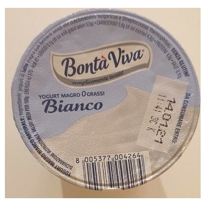 Bontà Viva йогурт обезжиренный 0% белый, 125 г