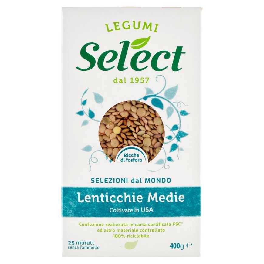 Select Medium lentils in carton, 400 g
