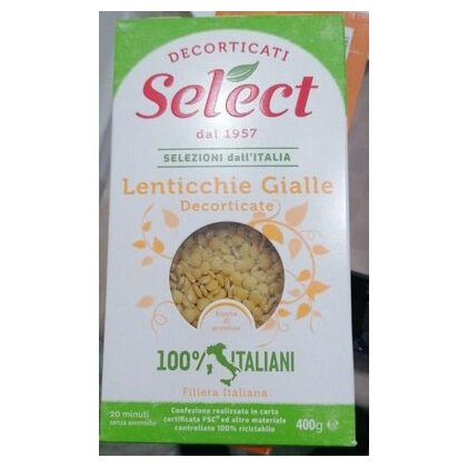 Select yellow split peeled lentils, 400 g