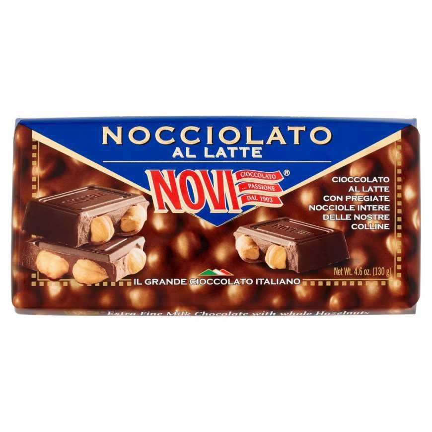 Novi Gran Nocciolato milk chocolate with whole hazelnuts, 130 g