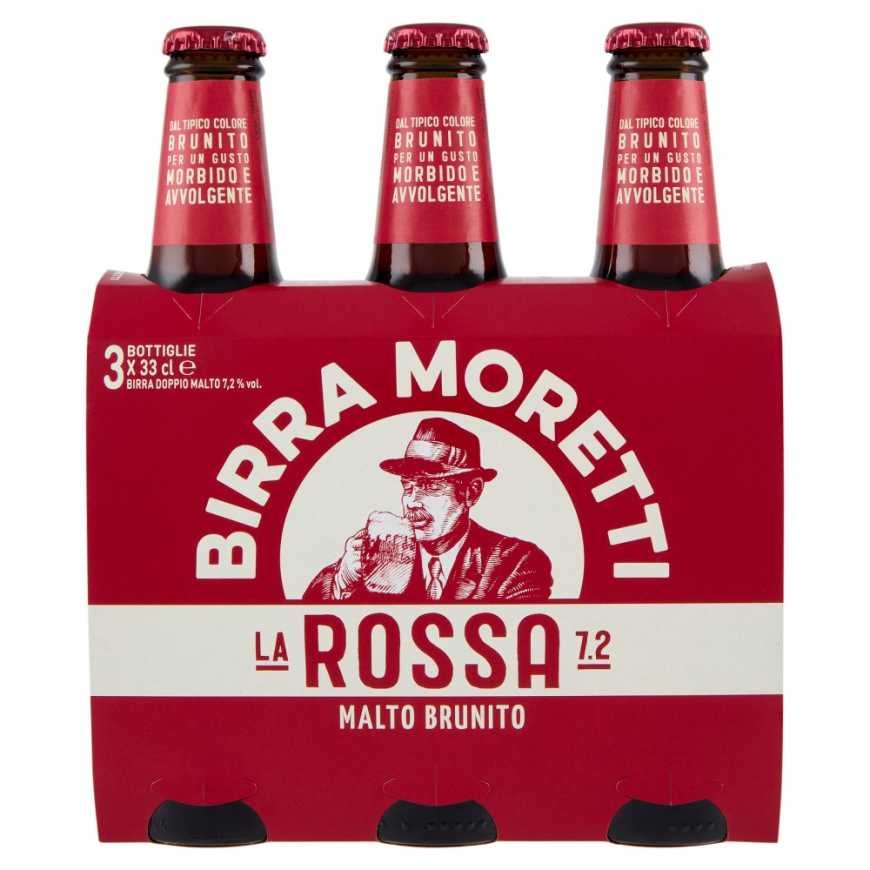 Birra Moretti Пиво La Rossa, 3 × 0,33 л