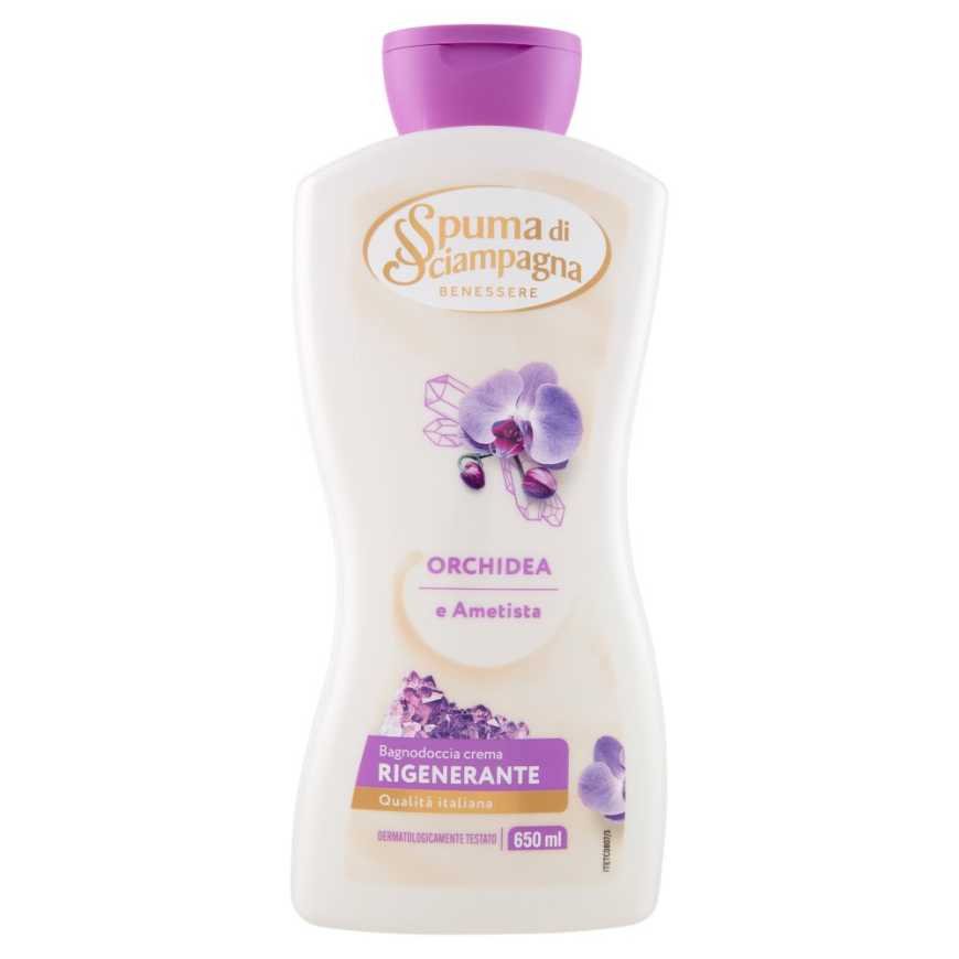 Spuma di Sciampagna regenerating Ametista e Orchidea shower gel, 650 ml