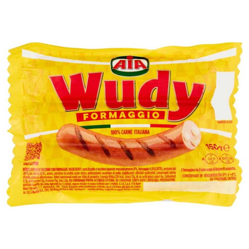 Aia Сосиски Wudy с сыром, 150 г