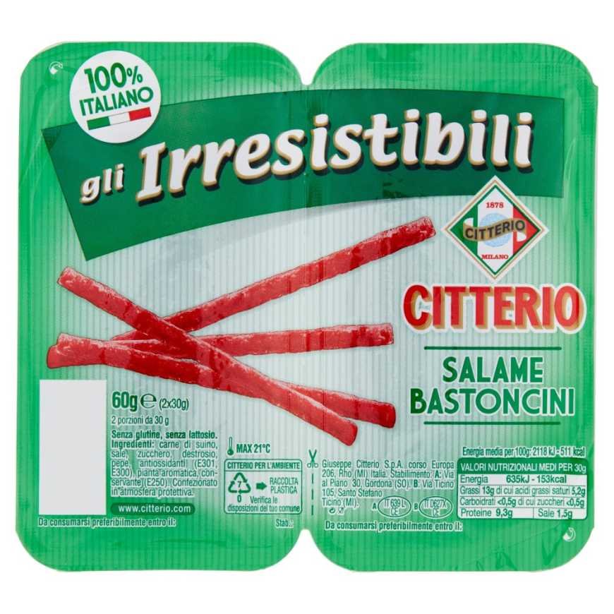 Citterio Gli Irresistibili мини-салями в палочках, 60 г