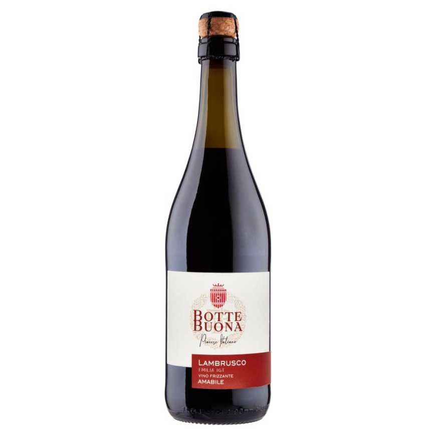 BotteBuona Вино полусладкое игристое Lambrusco Frizzante Amabile Emilia IGT, 0,75 л, 8%