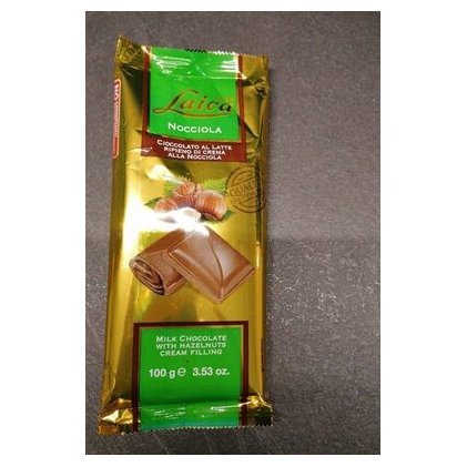 Laica шоколад с начинкой пралине и фундуком, 100 г