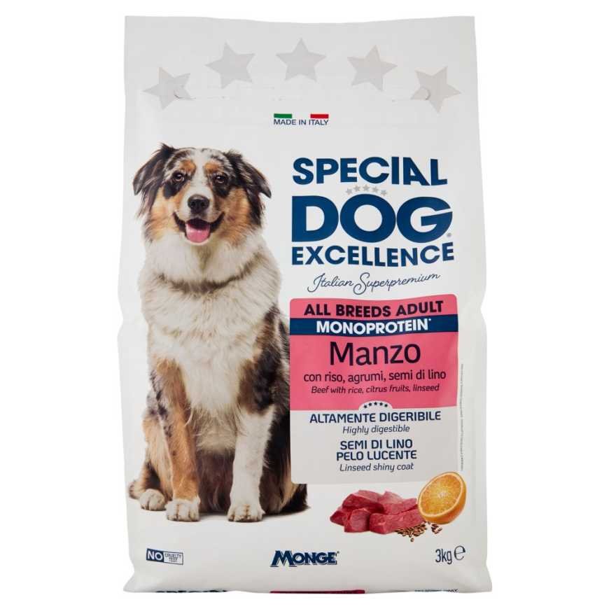 Monge Special Dog Excellence монопротеиновый сухой корм для собак всех пород с говядиной, 3 кг