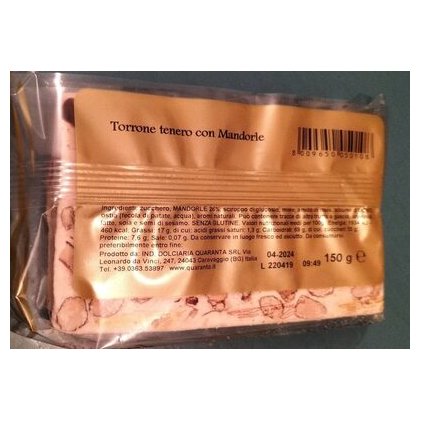 Quaranta soft almond nougat slice, 150 g