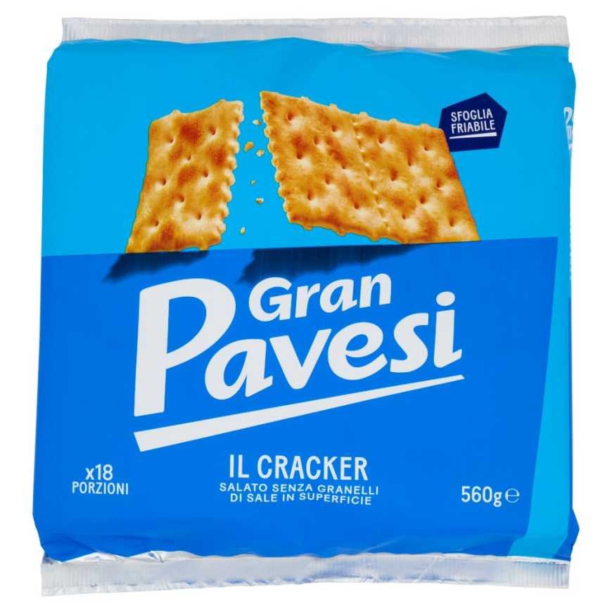 Gran Pavesi salted cracker without salt grains on top, 560 g