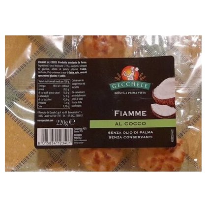 Gecchele coconut cookies Fiamme al cocco, 220 g