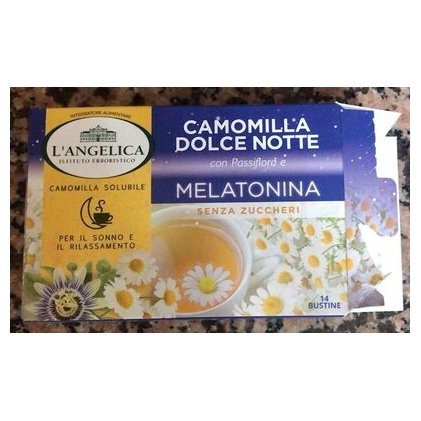 L'Angelica растворимый ромашковый чай с мелатонином Dolce Notte, 14 пакетиков