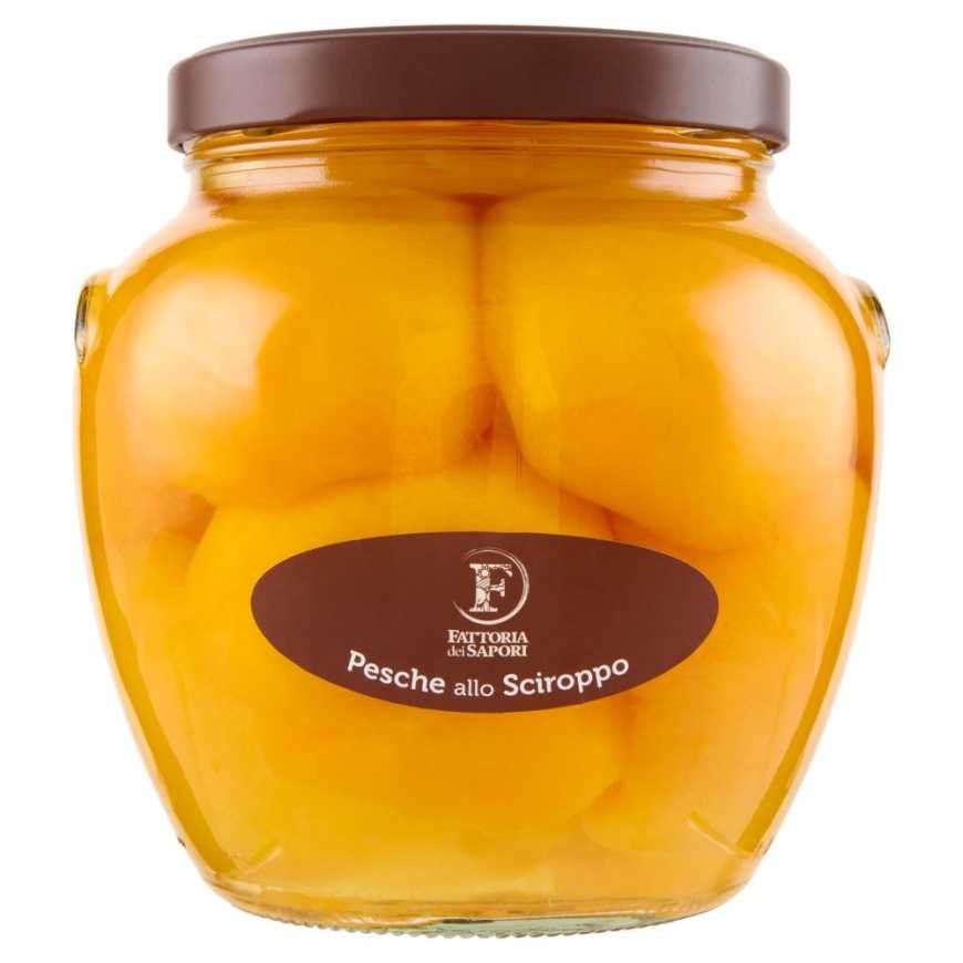 Fattoria dei Sapori Персики в сиропе в стеклянной банке орио, 1,7 кг