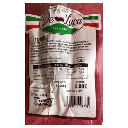 De Luca Faetanello dry-cured salami, 100 g