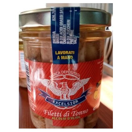 Excelsior tuna fillets in olive oil, 180 g