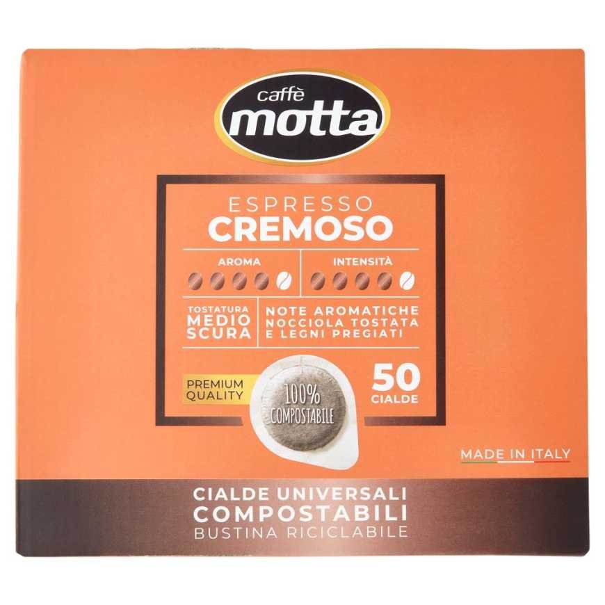 Caffè Motta Кофе в универсальных чалдах компостируемых Espresso Cremoso, 50 × 7 г