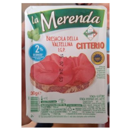 Citterio брезаола из Вальтеллины IGP La Merenda нарезка, 30 г