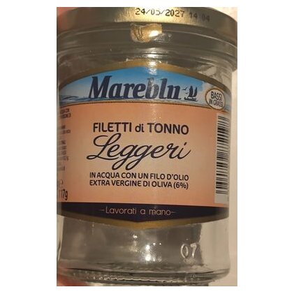 Mareblu легкое филе тунца в оливковом масле, 180 г