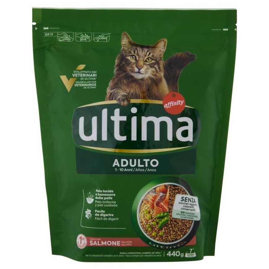 Ultima Cat сухой корм для взрослых кошек с лососем, 440 г