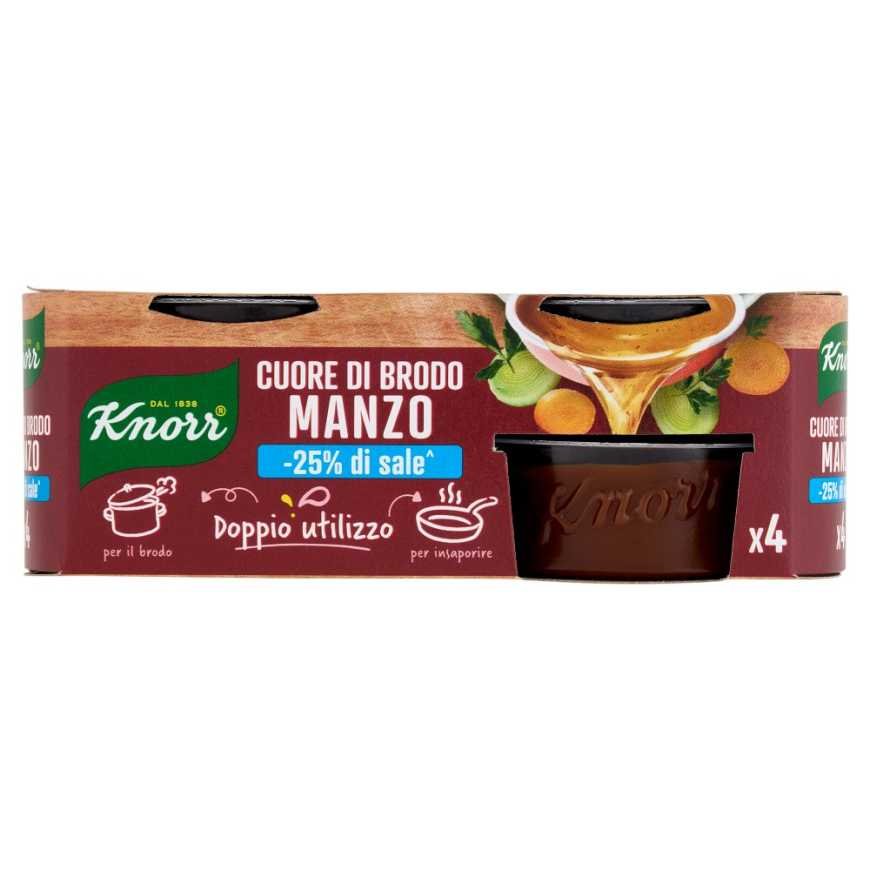 Knorr Бульонный кубик мягкий Cuore Brodo говяжий с пониженным содержанием соли, 112 г, 4 шт.