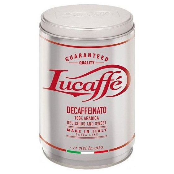 Lucaffé DECAFFEINATO Decaffeinated Coffee Beans in Tin, 250 g