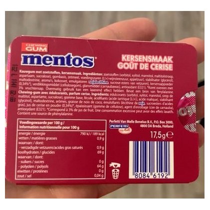 Mentos жевательная резинка Cherry, 12 шт.