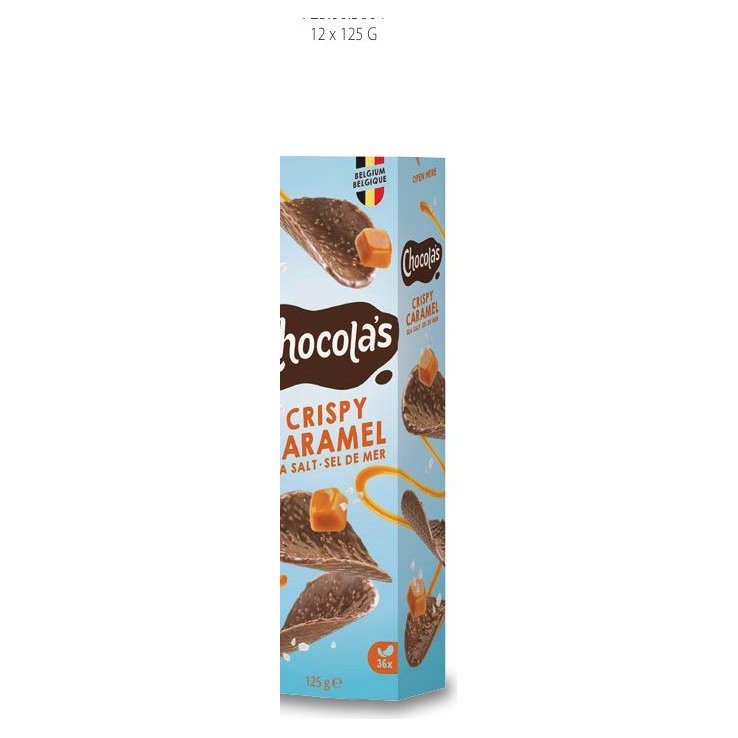 Chocola's Caramel Sea Salt молочный шоколад с солёной карамелью в завивитках, 125 г