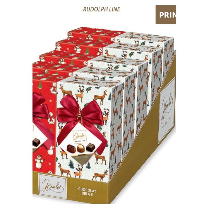 Rudolph chocolates with bow, 250 g