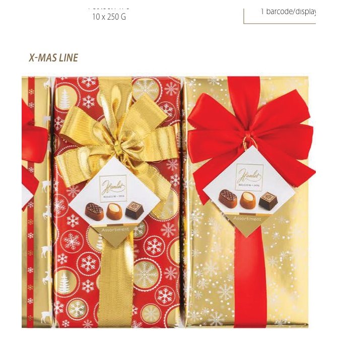 Christmas chocolates with ribbon, 250 g