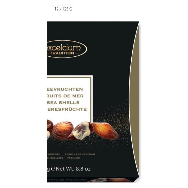 Seashells with hazelnut filling chocolates, 250 g
