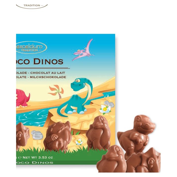 Choco Dinos milk chocolate, 100 g