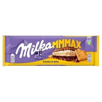 Milka шоколад с печеньем и какао-начинкой, 300 г