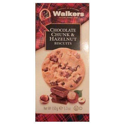 Walkers печенье с шоколадной и ореховой крошкой в картонной упаковке, 150 г