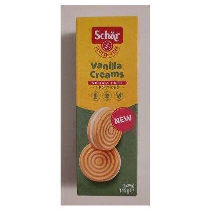 Schär sugar-free vanilla cream sandwich cookies, 115 g