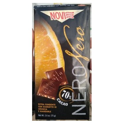 Novi Nero Nero темный шоколад с апельсином и миндалем