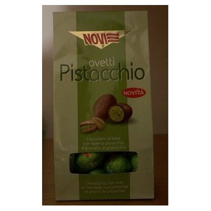 Novi конфеты шоколадные Ovetti Milk Filled Pistacchio молочные с фисташковой начинкой, 160 г