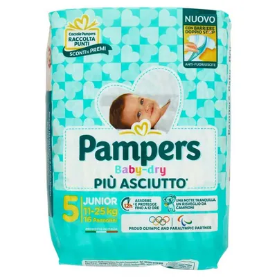 Pampers Baby Dry размер 5 Junior, 11–25 кг, 17 шт.