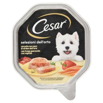 Cesar wet dog food with chicken and vegetable hearts, 150 g