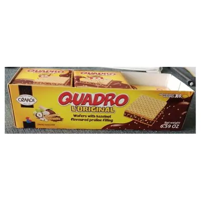 Quadro вафли с начинкой какао и фундук, 187 г