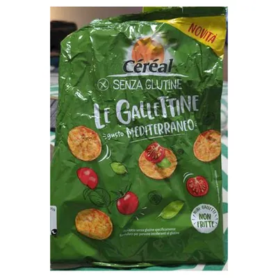 Céréal gluten-free Le Gallettine Mediterranean flavor rice cakes, 70 g