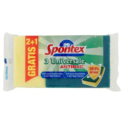 Spontex Губка абразивная универсальная, 2 + 1 шт