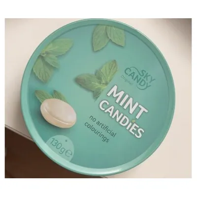 Sky Candy мятная карамель ассорти в жестяной банке, 130 г