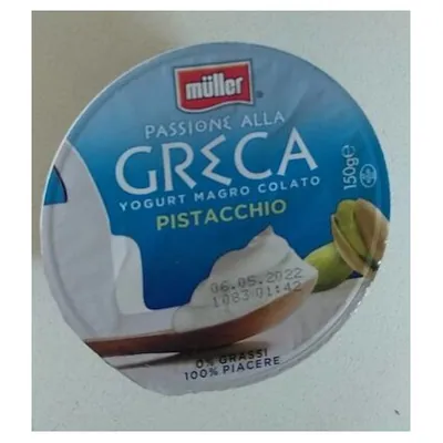 Müller 0% fat pistachio Greek-style yogurt, 150 g
